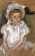 Mary Cassatt the girl wearing the white bonnet oil painting artist